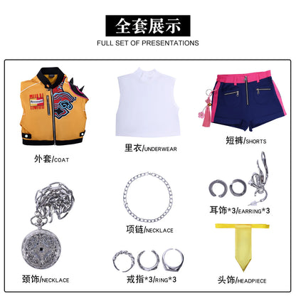 Anime K Pop Demon Cos Hunters Superstar Rumi Cosplay Necklace Earrings Costume Girl Group Suit Women Halloween Party Roleplay
