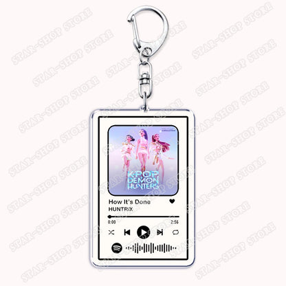 Hot Kpop Cartoon Demon Keychains for Women Accessories Bag Huntrix Saja Boys Rumi Zoey Jinu Mira Music Keying Jewelry Fans Gifts
