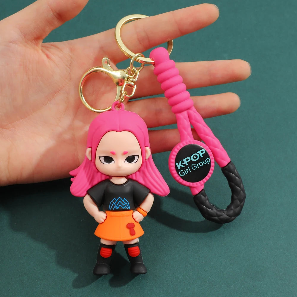 KPOP Demon Hunter Keychain Tiger character PVC graphic keychain Cute Harajuku style keychain knickknacks for Halloween gifts