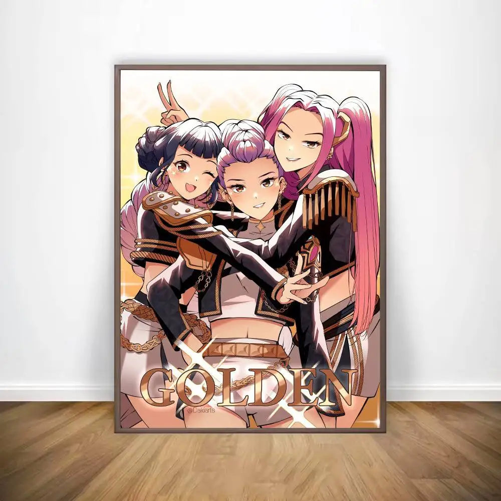 Movie KPop D-Demon H-Hunters Poster Gallery Prints Self Adhesive Home Decor Decoration Wall Decals Living Room