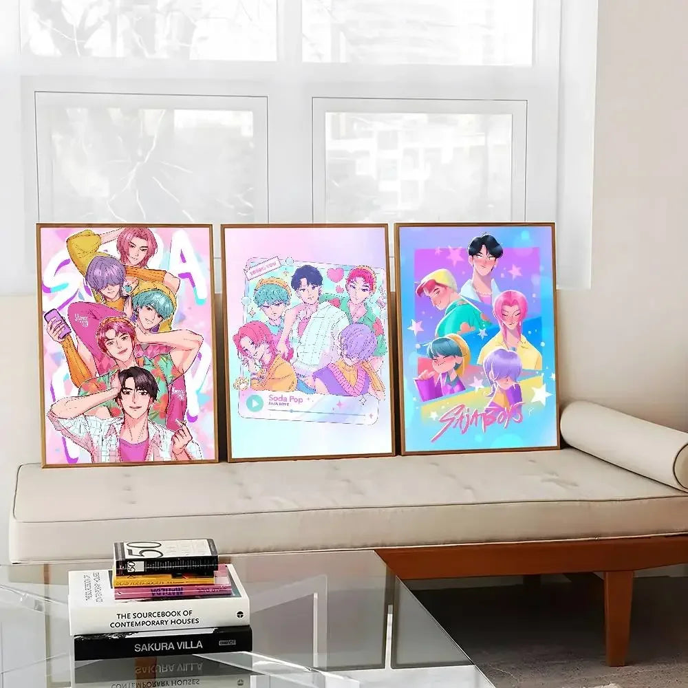 Saja Boys KPop D-Demon Hunters Poster Water Proof Paper Print Room Decor Stickers Art Wall Decoration Bedroom Living Room