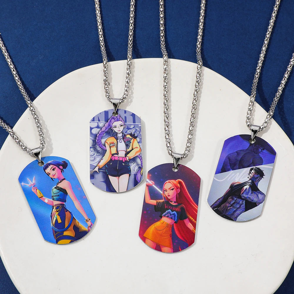 K-pop Demon Hunters Y2K Necklace Harajuku Anime Personalized Character Pendant Charm for Men & Women Fashion Jewelry Gift