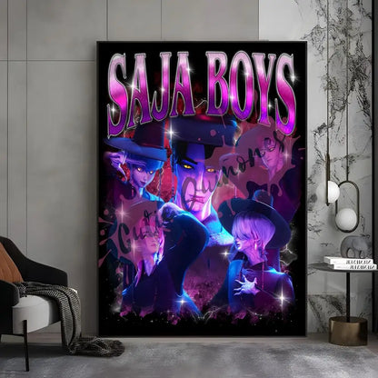 KPop S-saja Boys Demon Hunters  Poster Premium Aesthetic Posters Sticker For Living Room Or Bar Painting Decoration Wall Art