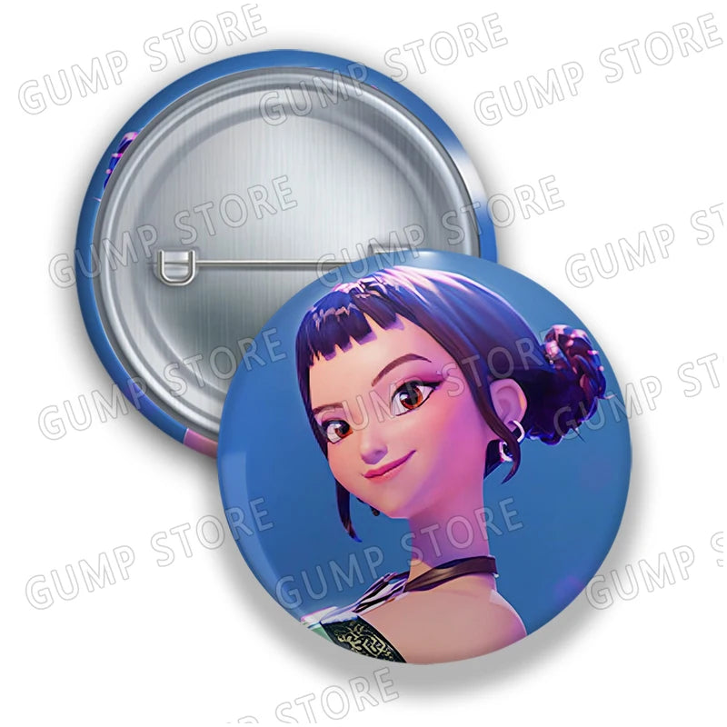 Kpop Demon Hunters Badges for Jewelry Accessories Bag Decor Huntrix Saja Boys Rumi Zoey Jinu Tinplate Button Brooch Pins Gifts