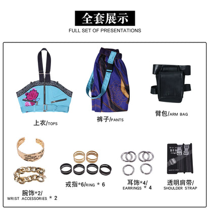 Anime K Pop Demon Cos Hunters Superstar Rumi Cosplay Necklace Earrings Costume Girl Group Suit Women Halloween Party Roleplay