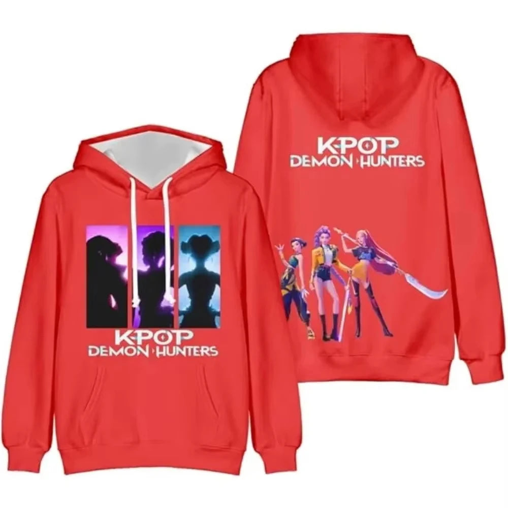 Cartoon Anime KPop Demon Hunters 3D Print Hoodies Men Women Casual Sweatshirts Oversized Hoodie Pullovers Tracksuit Man Clothing