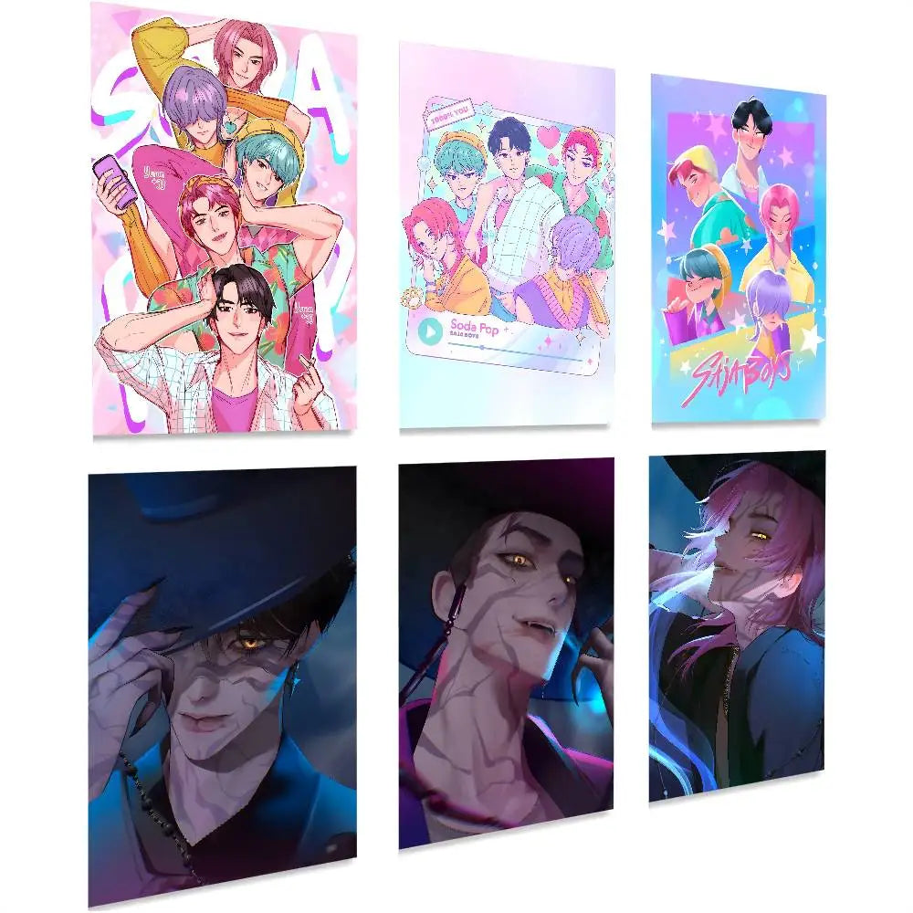 Saja Boys KPop D-Demon Hunters Poster Water Proof Paper Print Room Decor Stickers Art Wall Decoration Bedroom Living Room