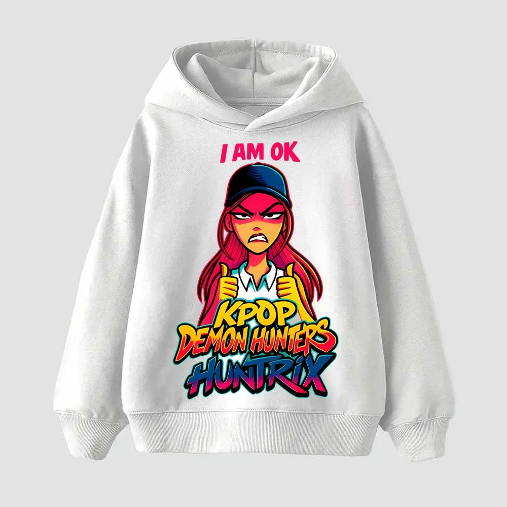 KPop Demon Hunters Hoodies Baby Girl Boy Clothes Fashion Casual Hooded Sweatshirts K-Pop Demon Hunters Pullover Kids Outfits Gif