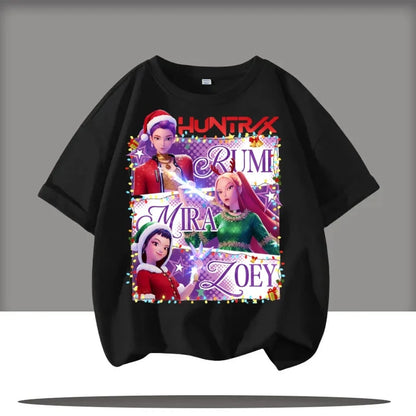 saja boys Short Sleeve T-shirt Cute Kpop Demon Hunters KidsDemon Hunters Children's T Shirt Tiger Harajuku Tshirt for Boys Girls