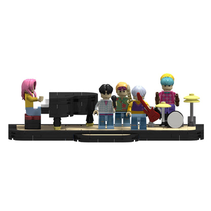 New KPop Demon Hunters: Surrounding Building Blocks, Toy Assembly, Piano Model, and Building Blocks