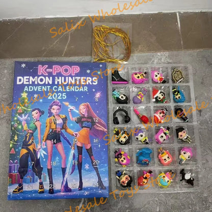 In Stock 2025 Kpop Demon Hunting 24pcs PVC Advent Christmas Calendar Surprise Blind Boxes For Halloween Mystery Box Gifts Toys