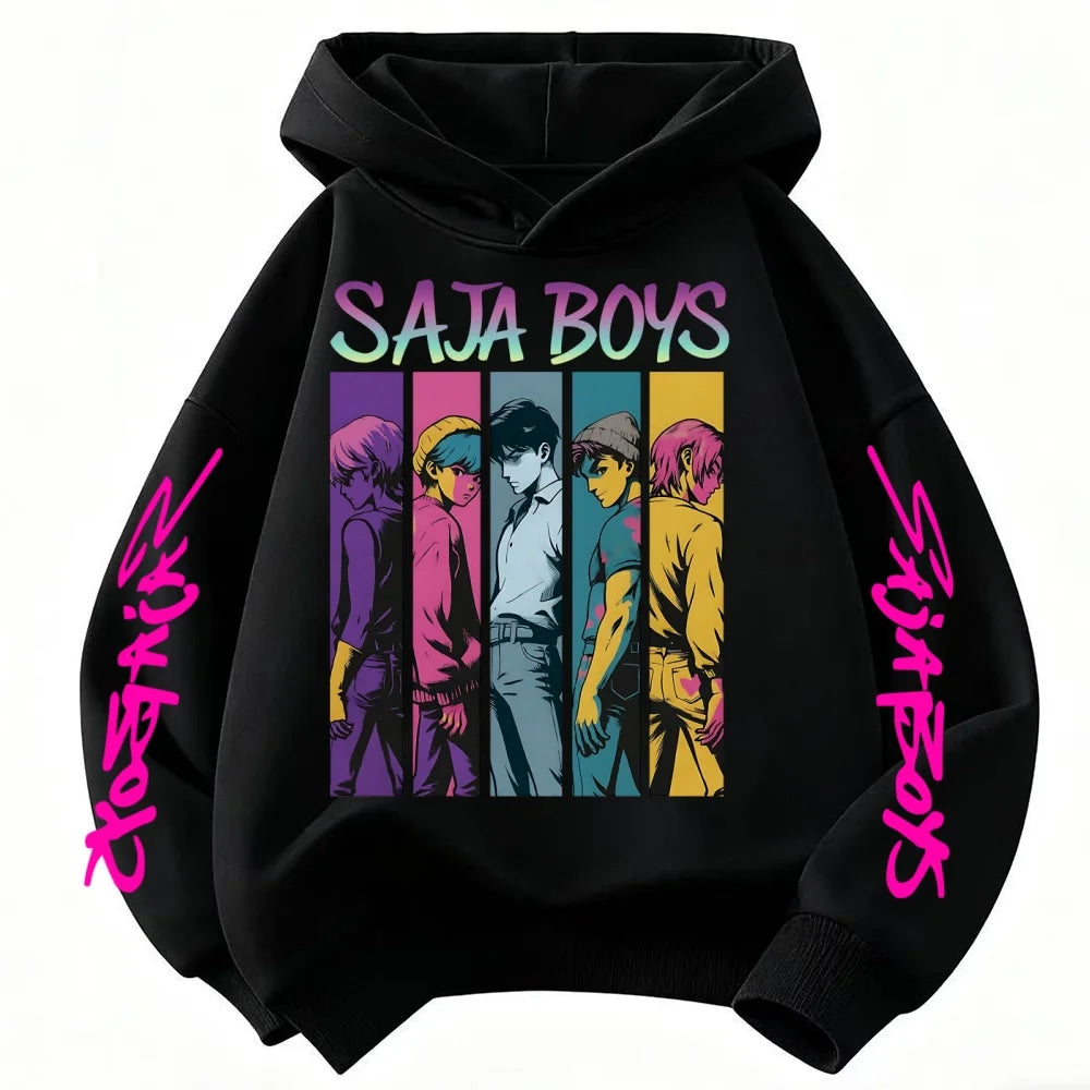 Y2K KPop Demon Hunters Hoodies Teenage Girls Boys Rumi KPop Demon Hunters Hoody Autumn Casual Long Sleeve Children's Clothing