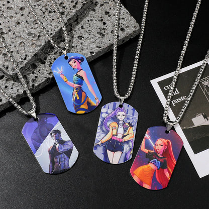 K-pop Demon Hunters Y2K Necklace Harajuku Anime Personalized Character Pendant Charm for Men & Women Fashion Jewelry Gift