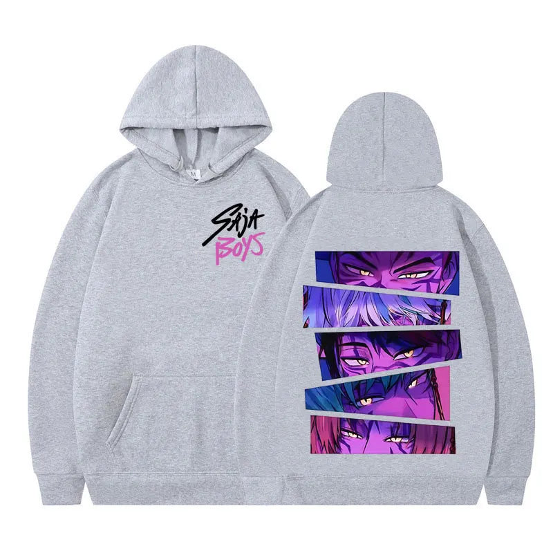 Kpop Demon Hunters Saja Boys Movie Hoodie Men Women Fashion Clothing Pullover Long Sleeves Loose Casual Harajuku Sweatshirt Tide
