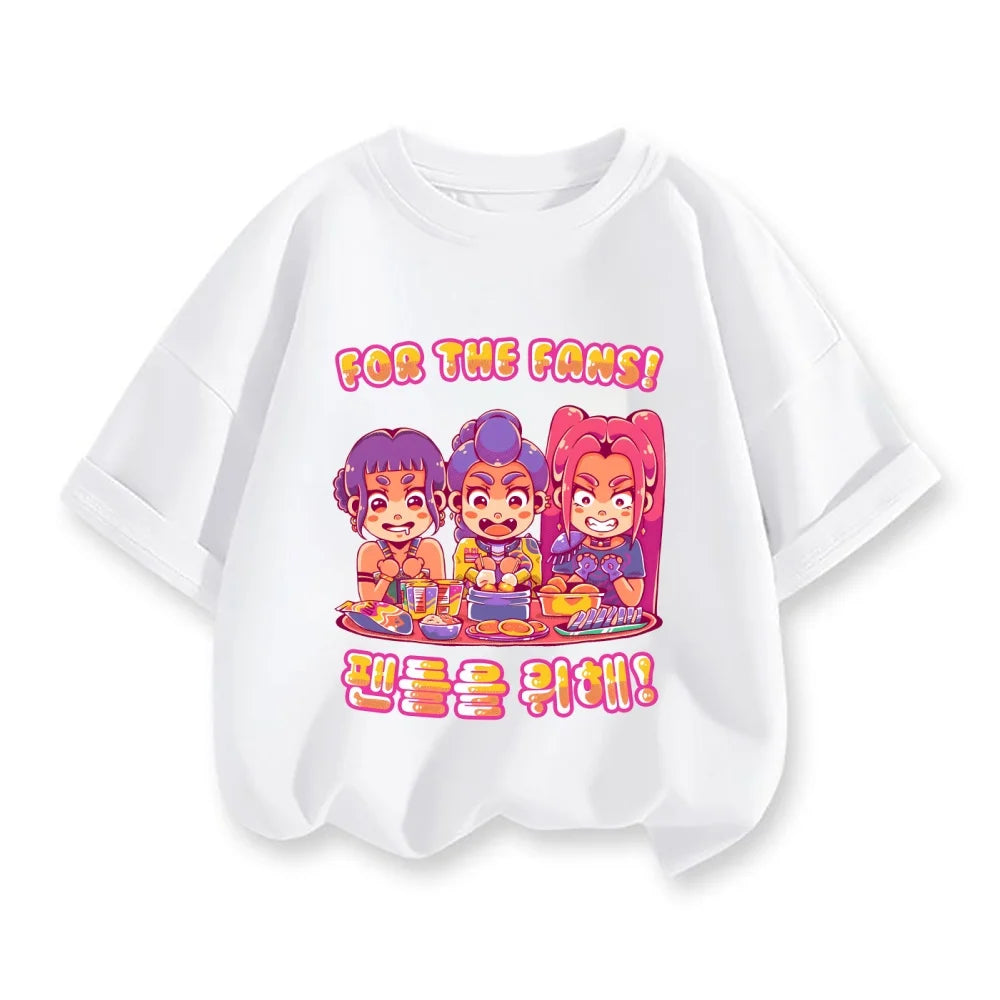 Kpop Demon Hunters Huntrix T-shirts For Kids Boys Girls Summer Casual Tops Short Sleeve Graphic Tees Kpop Demon Hunters T Shirt