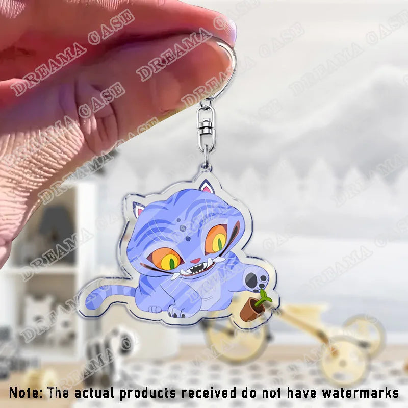 Cute Cartoon Huntrix Saja Boys Acrylic Keychains Ring Double-Sided Key Chain Jewelry Kpop Demon Hunters Fan Love Gifts