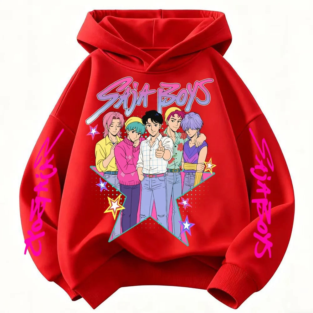 KPop Devil Hunter Printed Children's Cartoon Fashion Autumn Casual Warm Coat Hoodie