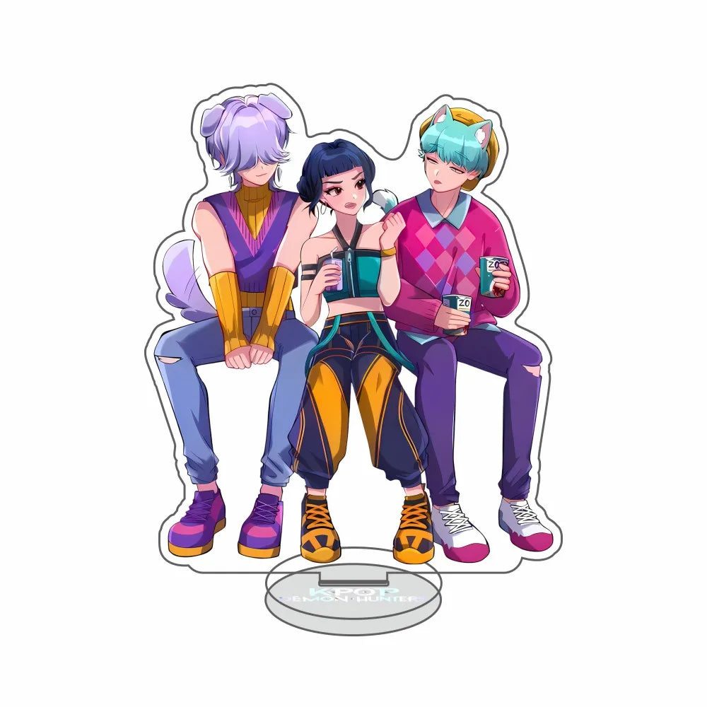 Anime Kpop Demon Hunters Huntrix Saja Boys Acrylic Stand keychains Rumi Zoey Mira Sold My Soul Decorations cosplay Fans Gifts