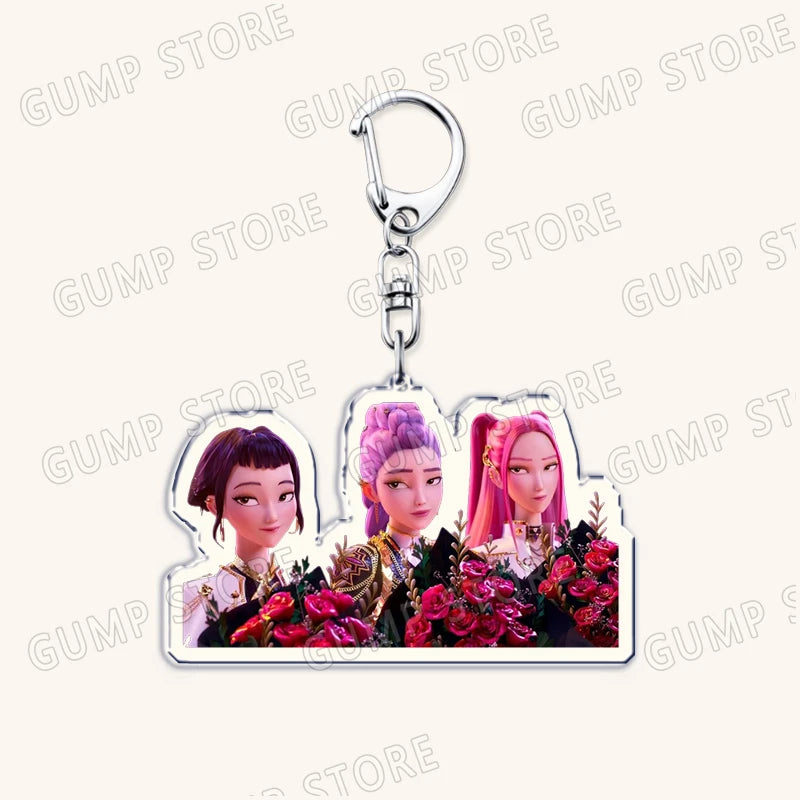 Hot Kpop Demon Hunters Huntrix Saja Boys Keychains for Accessories Jewelry Rumi Zoey Jinu Mira Sold My Soul Keyrings Fans Gifts