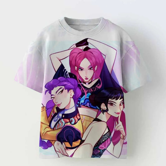 Kpop Demon Hunters Kids Clothing Short Sleeve Tee Cute Kpop Demon Hunters Tiger Harajuku T-shirt Men Women Boys Girls Black Top