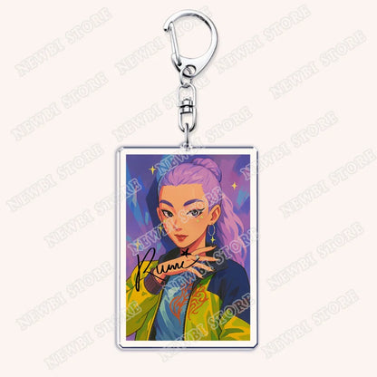 Kpop Demon Girls Huntrix Saja Boys Keychains for Accessories Bag Marcus Rumi Zoey Jinu Ramen Ramyeon Keyring Jewelry Fans Gift
