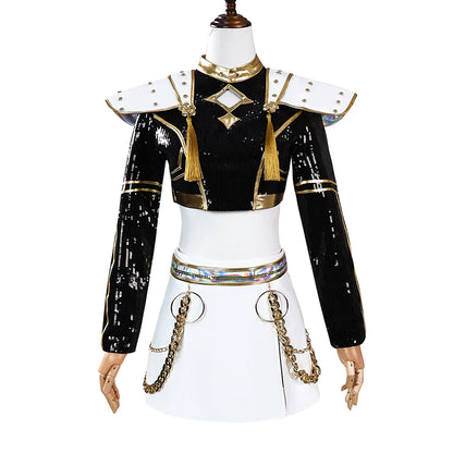 Black Golden Rumi Zoey Mira Cosplay KPop Demon Hunters Cosplay Costume Girls Suit kids Adult Halloween Party Role Playing Outfit