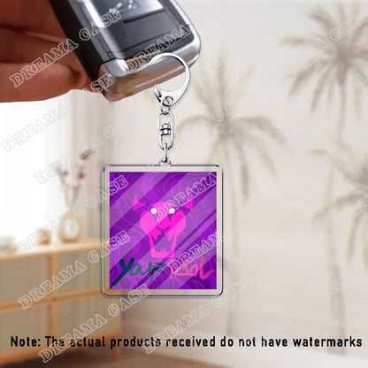 Cartoon Huntrix Saja Boys Acrylic Keychains Ring Double-Sided Key Chain Jewelry K-Pop Demon Hunters Fan Love Gifts