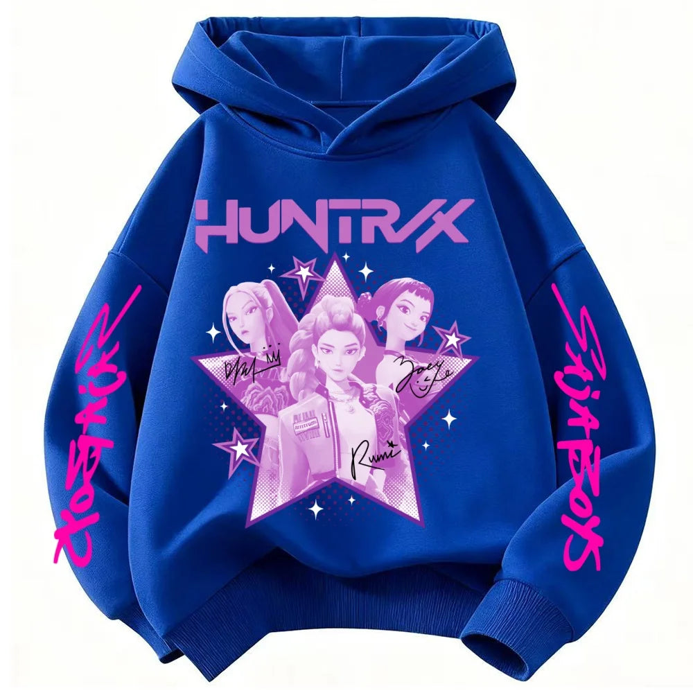 KPop Demon Hunter Huntrix Children's Sweatshirt Autumn New Boys Girls Fashion Street Pullover Children's Clothing