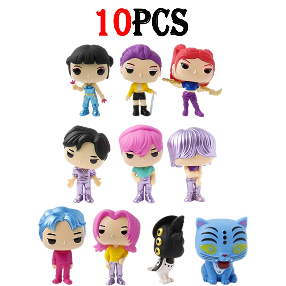 1-6pcs K-pops Demons Hunters Anime Figure Rumi Zoey Mira Saja Boys Action Figure Cosplay Vinyl ornament Figures Toy fan gifts