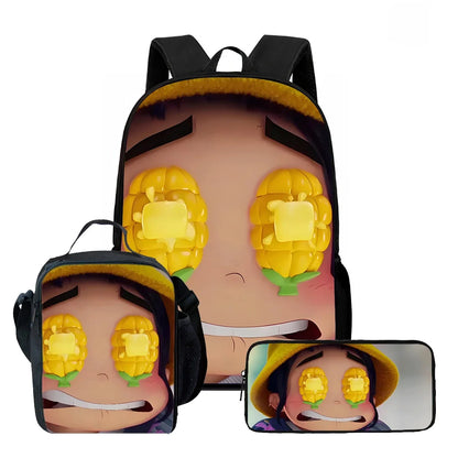 Cartoon KPop Demon Hunters Child School Backpack With Lunch Bags Pencil Bags For,Light Weight Child School Bags