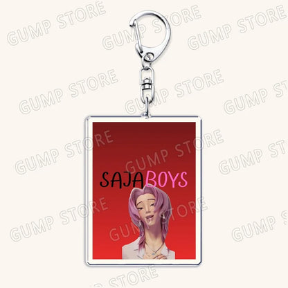 Popular Kpop TV Demon Hunters Huntrix Saja Boys Keychains for Accessories Bag Rumi Zoey Jinu Keyring Jewelry Fans Friends Gifts