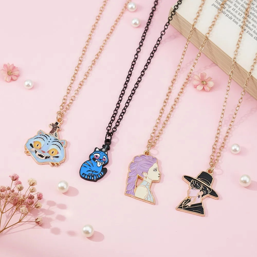 Anime KPop Demon Hunters Rumi Necklace Creative Cartoon Unisex Pendant Neck Chain for Birthday Jewelry Accessory Gifts