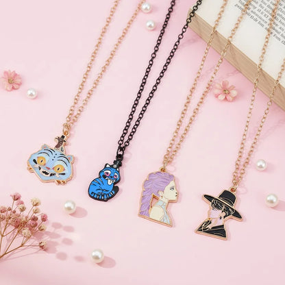 Anime KPop Demon Hunters Rumi Necklace Creative Cartoon Unisex Pendant Neck Chain for Birthday Jewelry Accessory Gifts