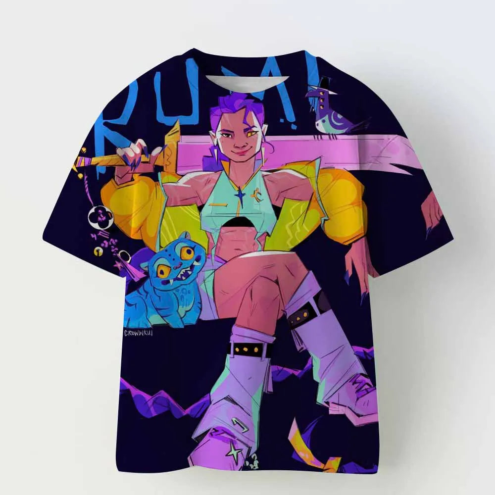 Derpy Tiger Kpop Demon Hunters Kids T-shirt Tops Girls Boys Cotton Summer Short Sleeve Tee Crew Neck Cute Tiger Funny T Shirts