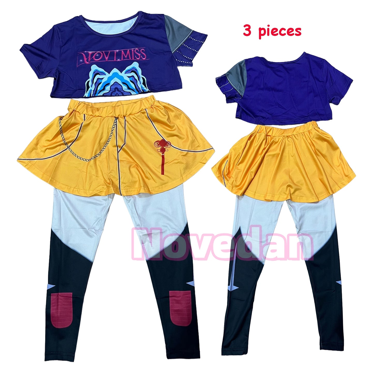 KPop Rumi Mira Zoey Demon Hunters Kids Cosplay Costume Child Huntrix Dress for Girls Roleplay Carnival Party Christmas Costume