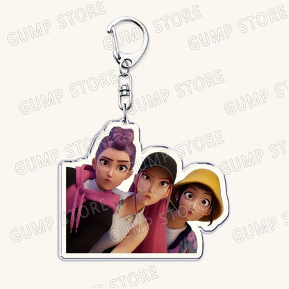 Popular Kpop TV Demon Hunters Huntrix Saja Boys Keychains for Accessories Bag Rumi Zoey Jinu Keyring Jewelry Fans Friends Gifts