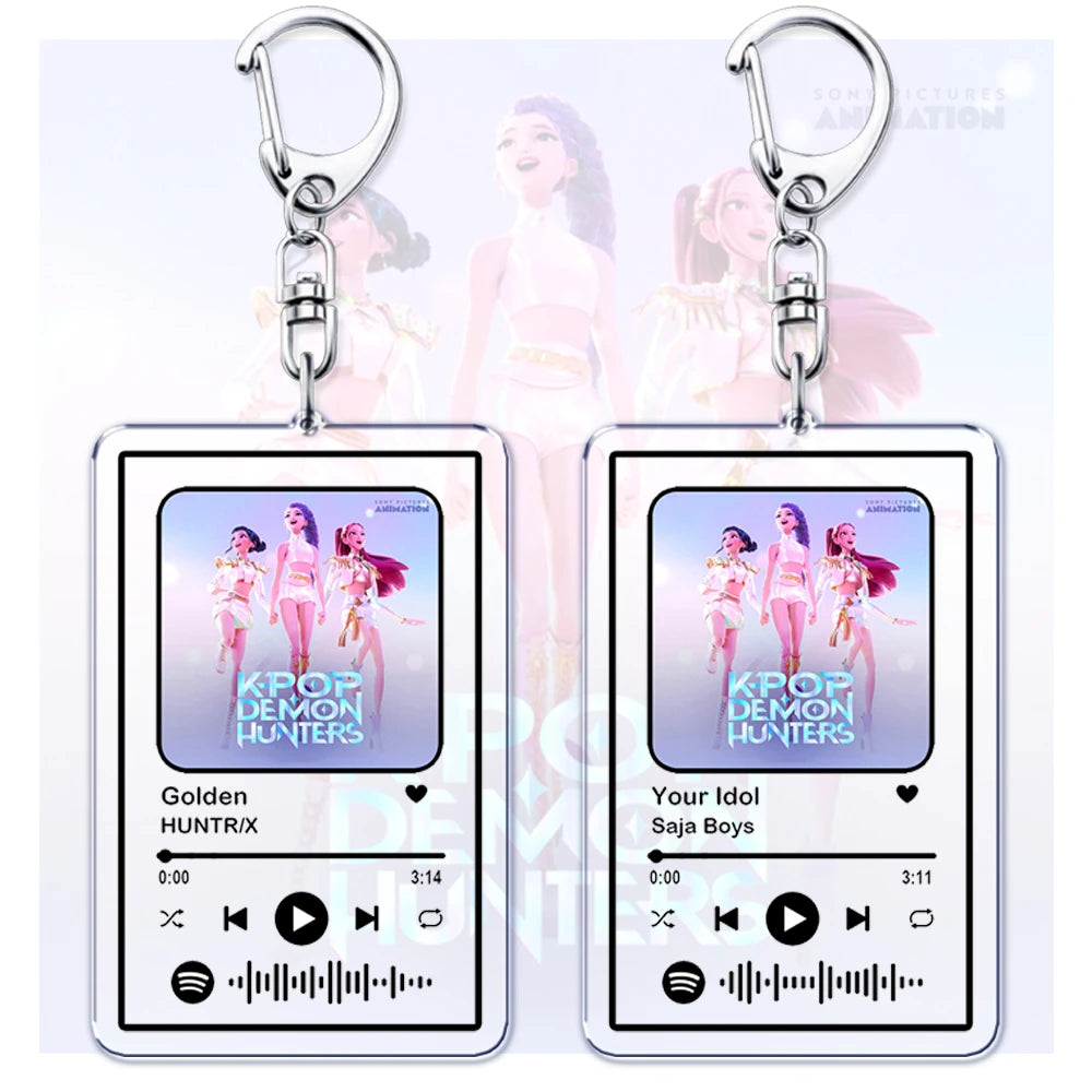 Hot Kpop Cartoon Demon Keychains for Women Accessories Bag Huntrix Saja Boys Rumi Zoey Jinu Mira Music Keying Jewelry Fans Gifts