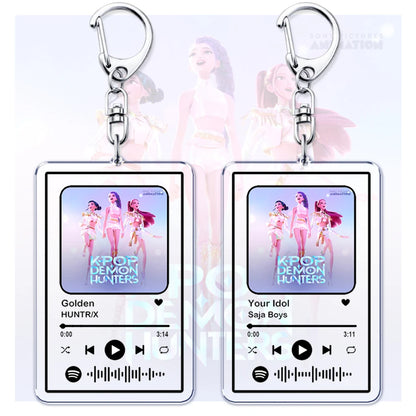 Hot Kpop Cartoon Demon Keychains for Women Accessories Bag Huntrix Saja Boys Rumi Zoey Jinu Mira Music Keying Jewelry Fans Gifts