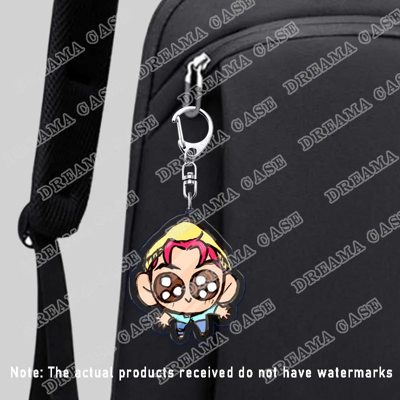 Cartoon K-Pop Demon Hunters Saja Boys Acrylic Keychains Ring Double-Sided Key Chain Jewelry Fan Love Gifts