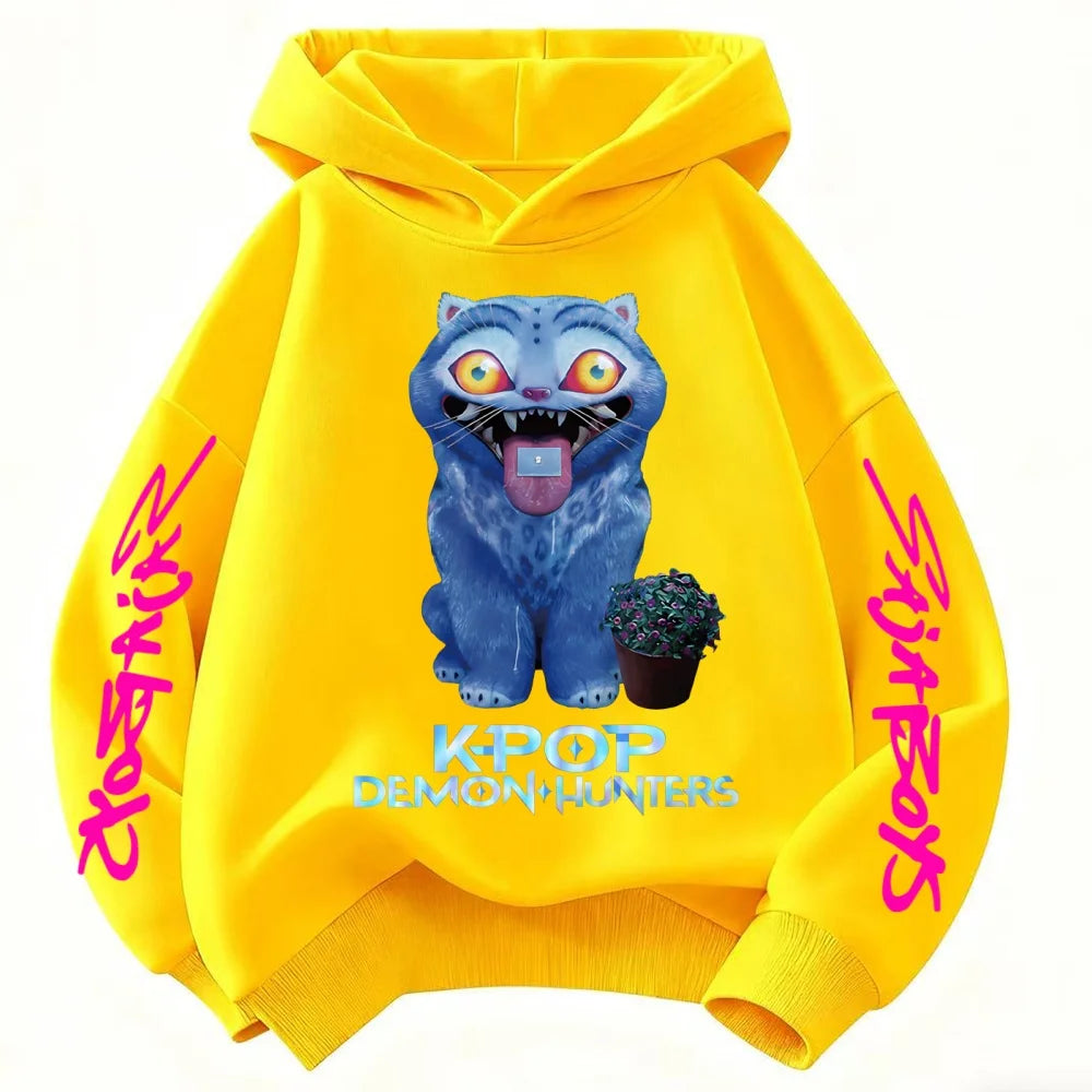 Men Women Hoodies KPop Demon Hunters Graphic Sweatshirts Fleece Warm Hooded Pullovers 2025 Fashion Male Sudadera Print Top