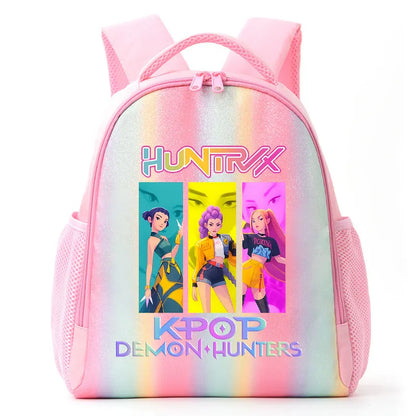 For K-Pop Demon Hunters Student Rainbow Backpack Anime Accessories HUNTR/X Rumi Mira Zoey Schoolbag Children's Birthday Gifts