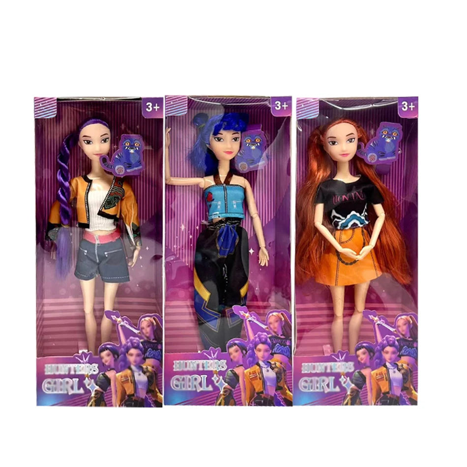 2025 NEW Anime 30CM K-Pop Demon Hunters Doll Vinyl Toy Rumi Mira zoi Character vinyl mask figurine Birthday Gift Fan Club Gifts