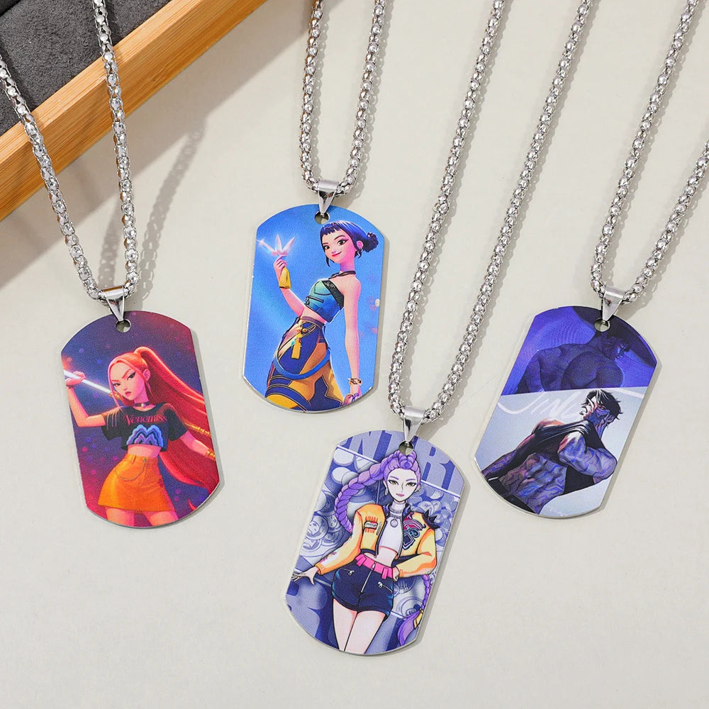 K-pop Demon Hunters Y2K Necklace Harajuku Anime Personalized Character Pendant Charm for Men & Women Fashion Jewelry Gift