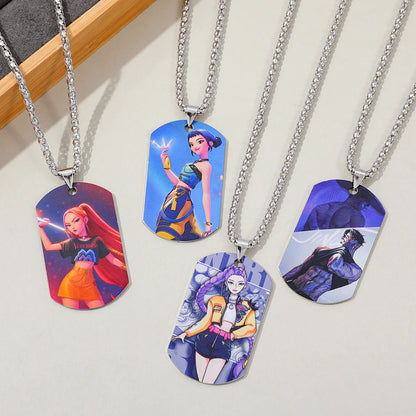 K-pop Demon Hunters Y2K Necklace Harajuku Anime Personalized Character Pendant Charm for Men & Women Fashion Jewelry Gift