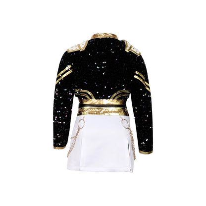 Kids Kpop Devil Hunter Huntrix Rumi mila zuoyi Cosplay costume Black and gold set Children's girl idol role-playing costum