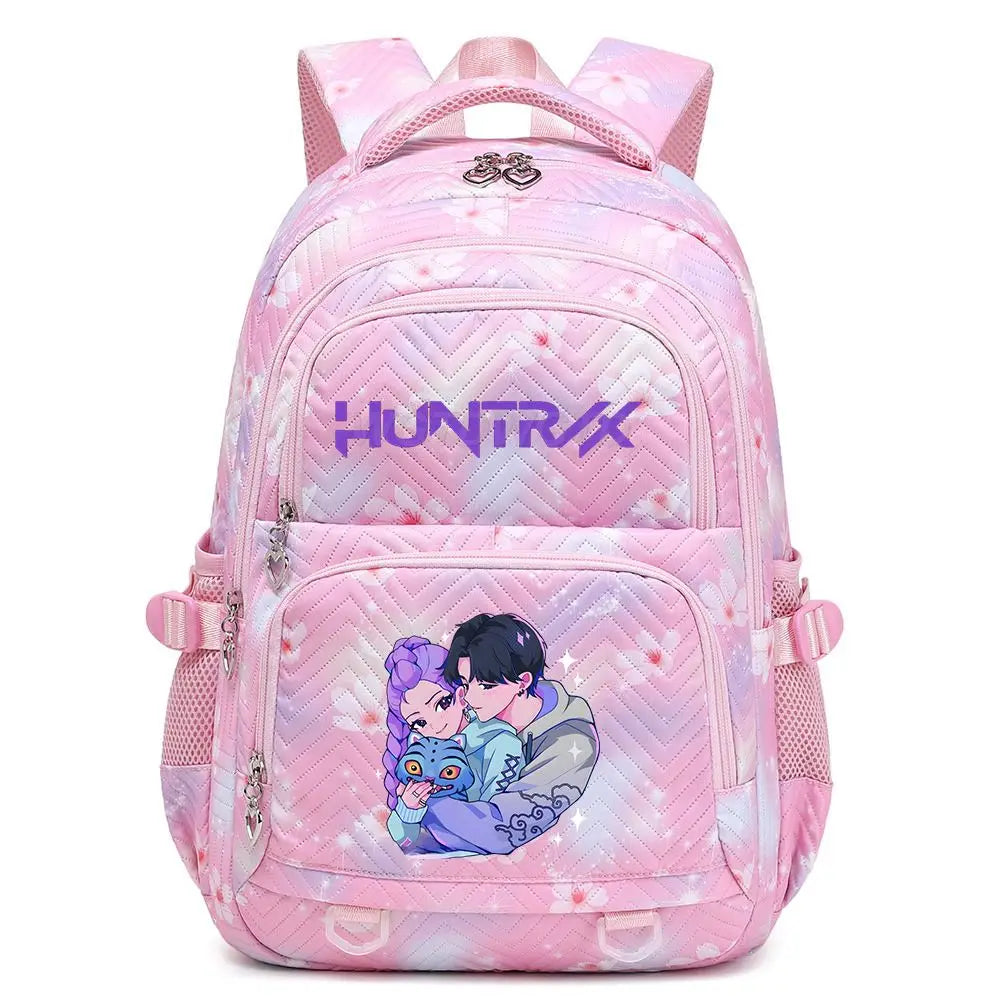 KPop Demon Hunters Backpack Rumi Mira Zoey HUNTR/X Saja Boys Print Cartoon School Bag Large Capacity Student Travel Backpacks