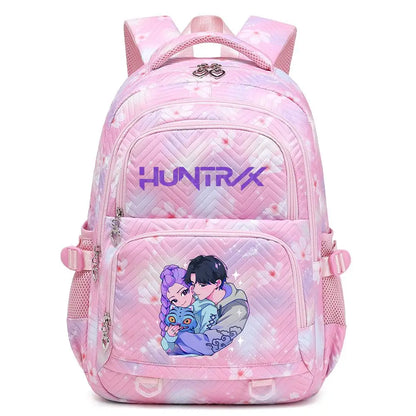 KPop Demon Hunters Backpack Rumi Mira Zoey HUNTR/X Saja Boys Print Cartoon School Bag Large Capacity Student Travel Backpacks