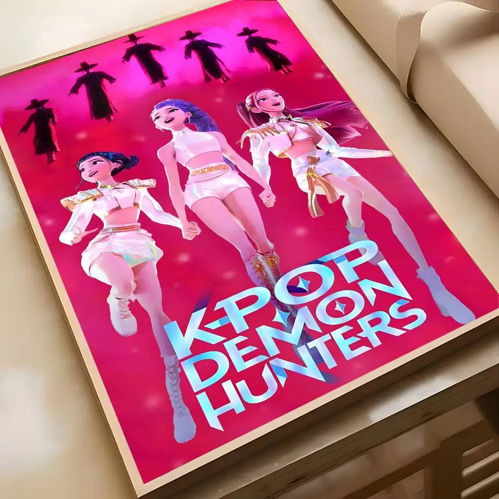 1PC K-POP DEMON HUNTERS Poster High-definition art sticker Self adhesive waterproof home decoration for living rooms bedrooms