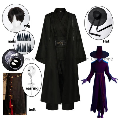 Anime Demon Hunter Saja Boy Jinu Cosplay Costume Wig Kpop Group Singing Korea Style Man Suit Hat Black Y2K Gothic Halloween