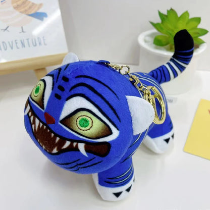 New Anime Kpop Demons Hunters Plush Keychain Cute Purple Tiger Black Hat Magpie With 3 Eyes Monster Keychain Plush Toy